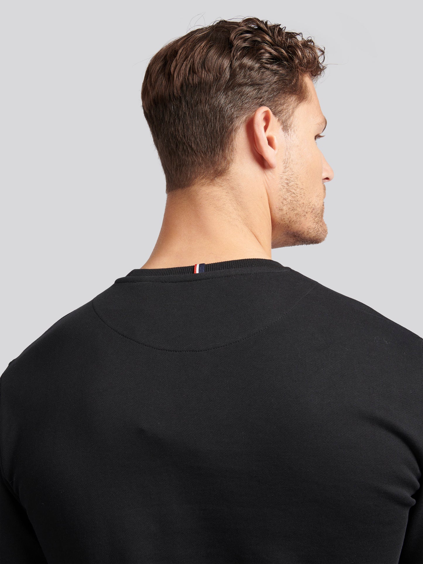 Mens Double Horsemen Sweatshirt in Black Bright White DHM