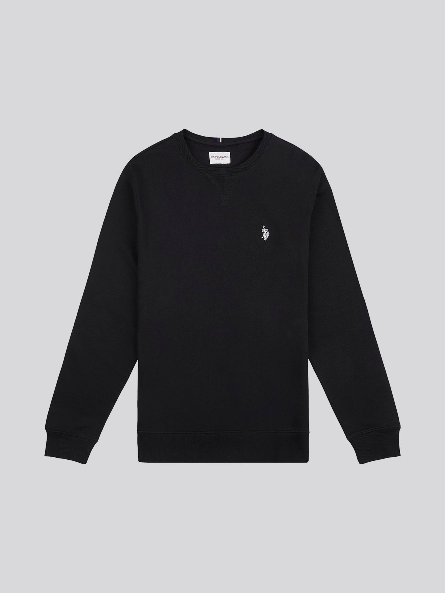 Mens Double Horsemen Sweatshirt in Black Bright White DHM