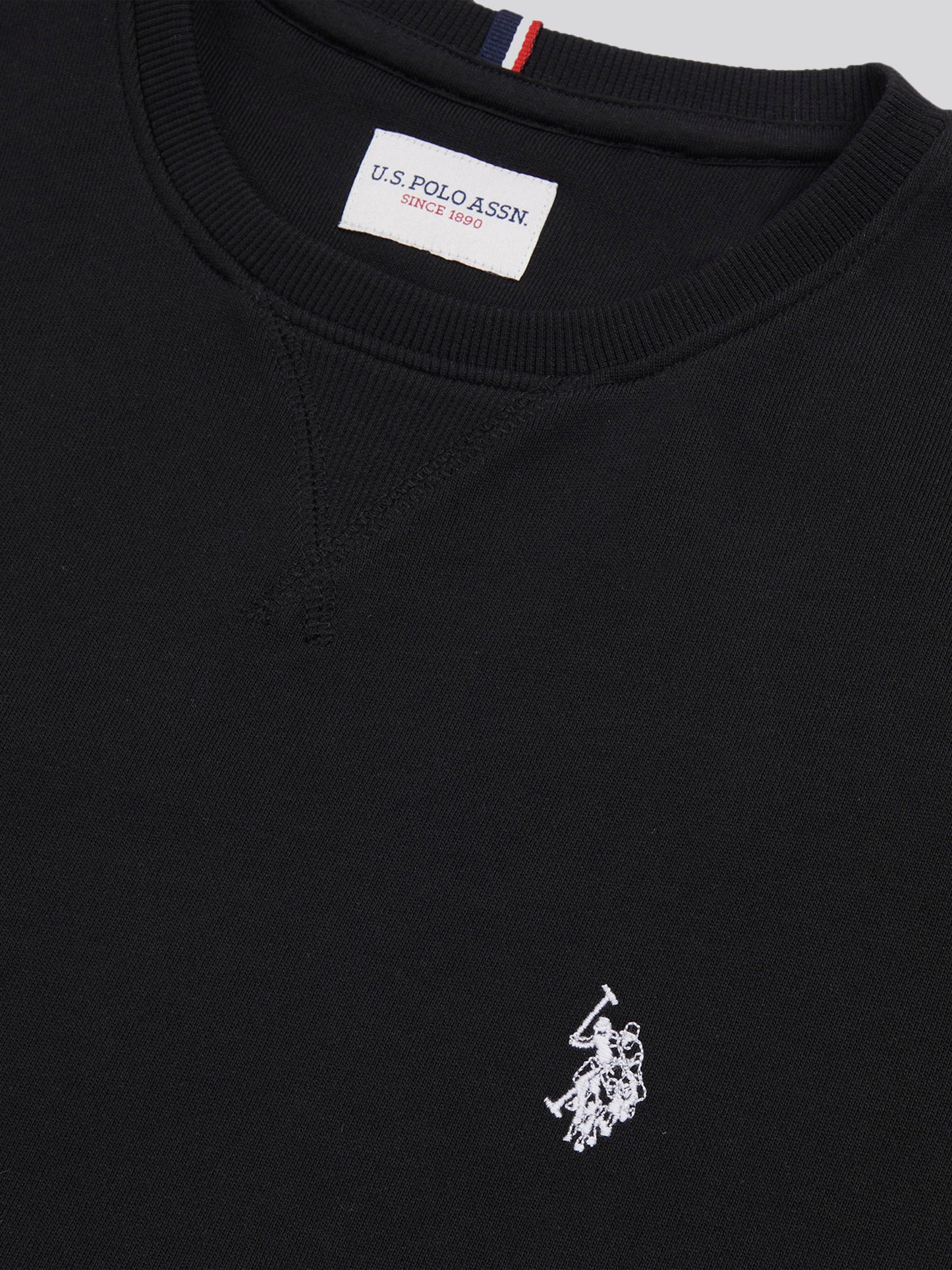 Mens Double Horsemen Sweatshirt in Black Bright White DHM