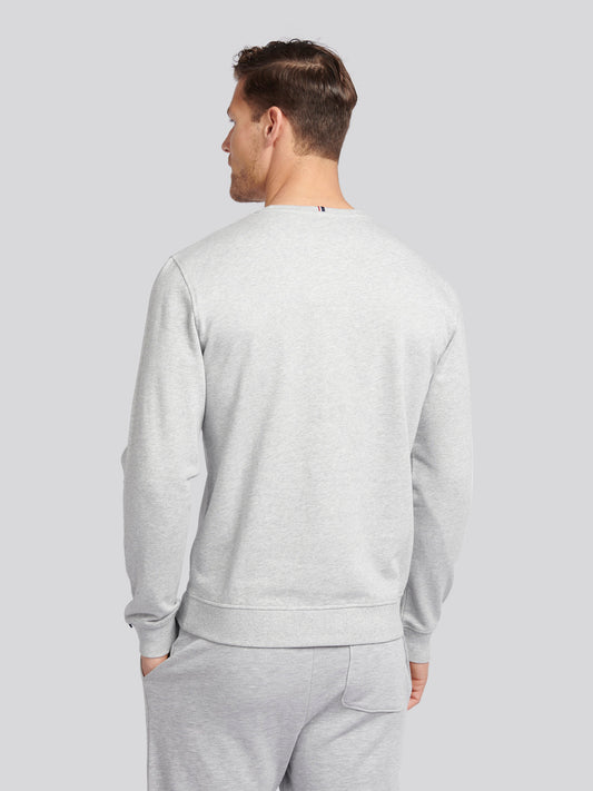 Mens Double Horsemen Sweatshirt in Mid Grey Marl