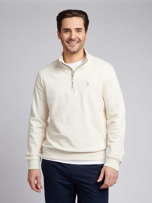 Mens 1/4 Zip Sweatshirt Whisper White