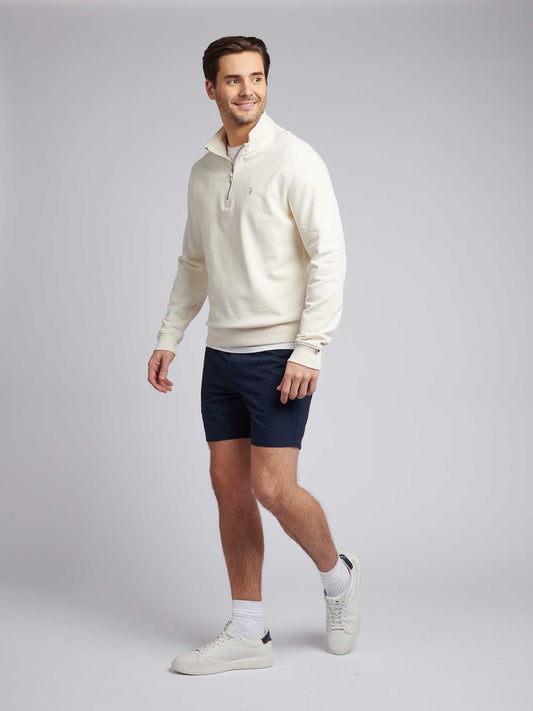 Mens 1/4 Zip Sweatshirt Whisper White