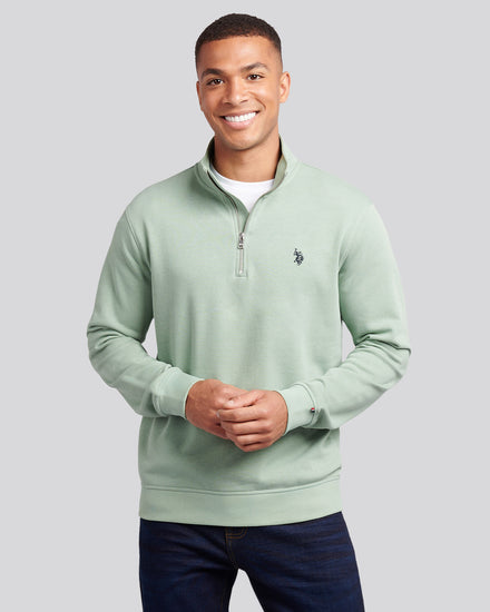 Mens 1/4 Zip Sweatshirt in Iceberg Green