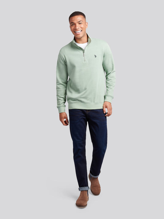 Mens 1/4 Zip Sweatshirt in Iceberg Green