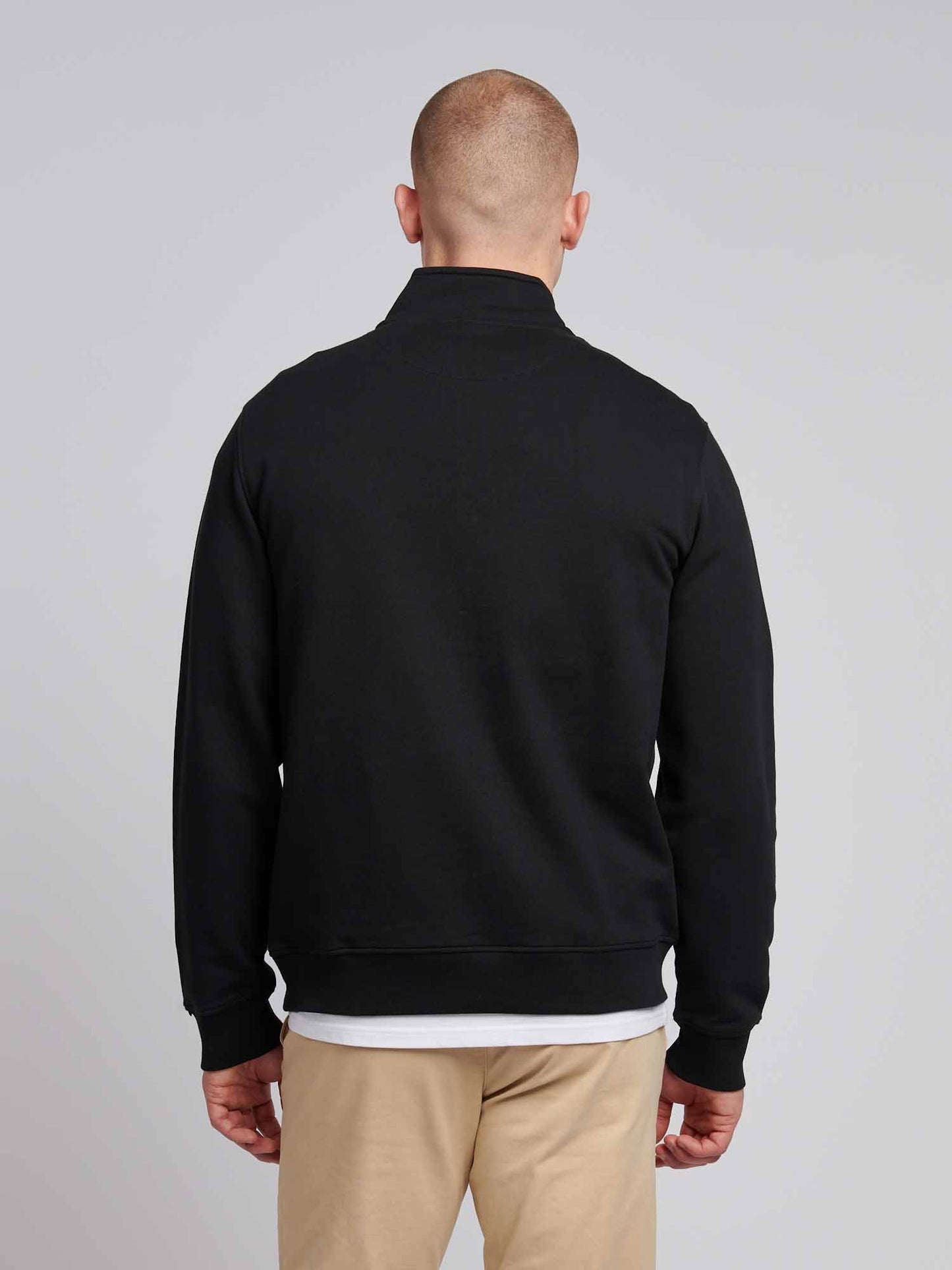 Mens 1/4 Zip Sweatshirt in Black Bright White DHM