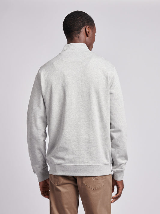 Mens 1/4 Zip Sweatshirt in Mid Grey Marl