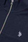 Mens Classic Fit Luxe Funnel Tracksuit Top in Dark Sapphire Navy / White DHM