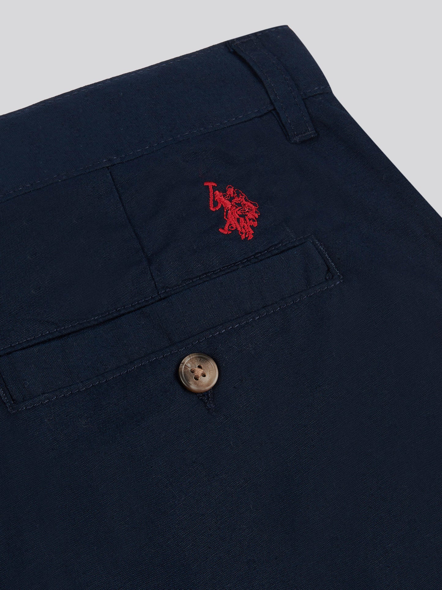 Mens Linen Blend Chino Shorts in Dark Sapphire Navy