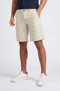 Mens Linen Blend Chino Shorts in French Oak
