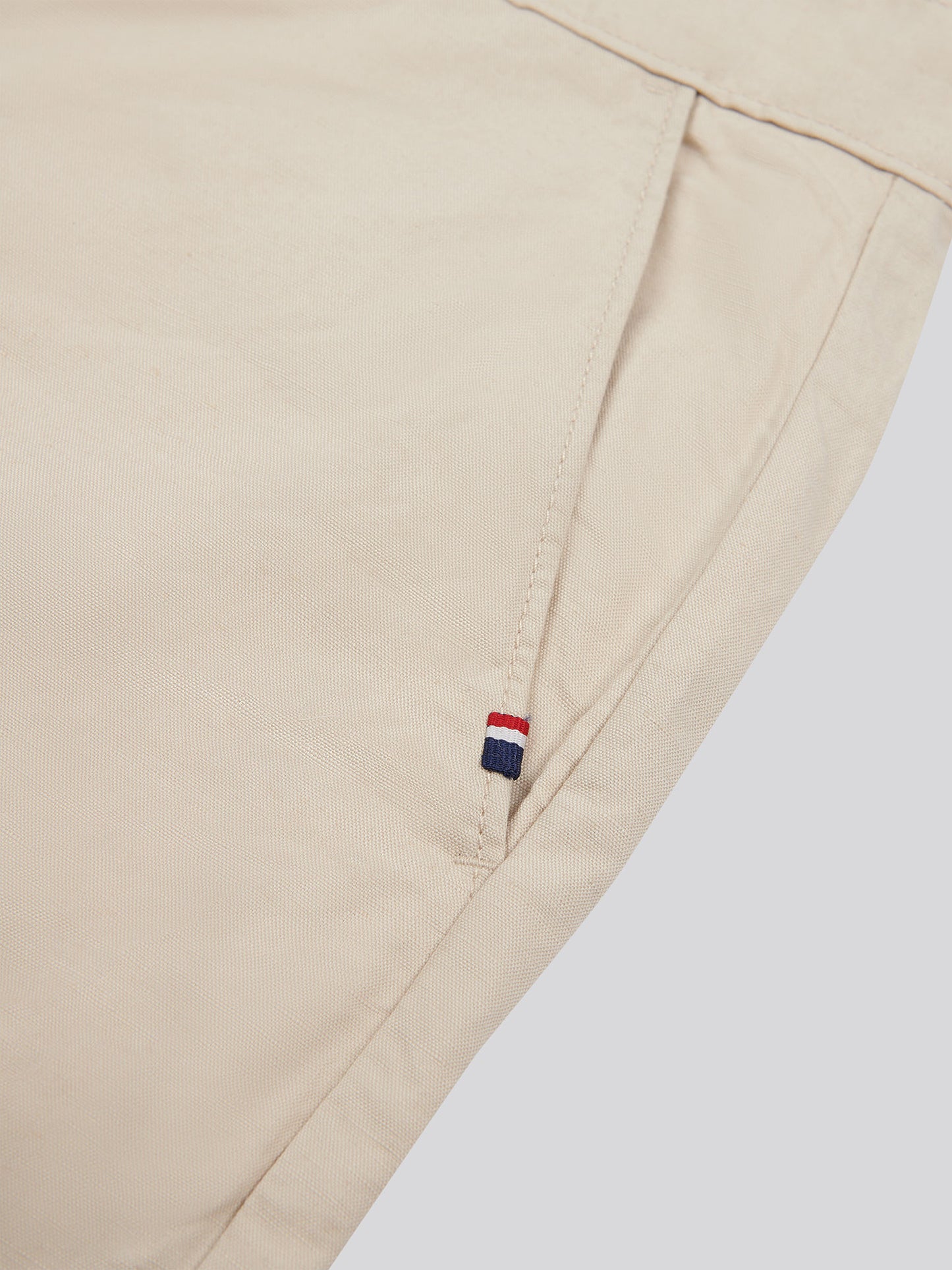 Mens Linen Blend Chino Shorts in French Oak