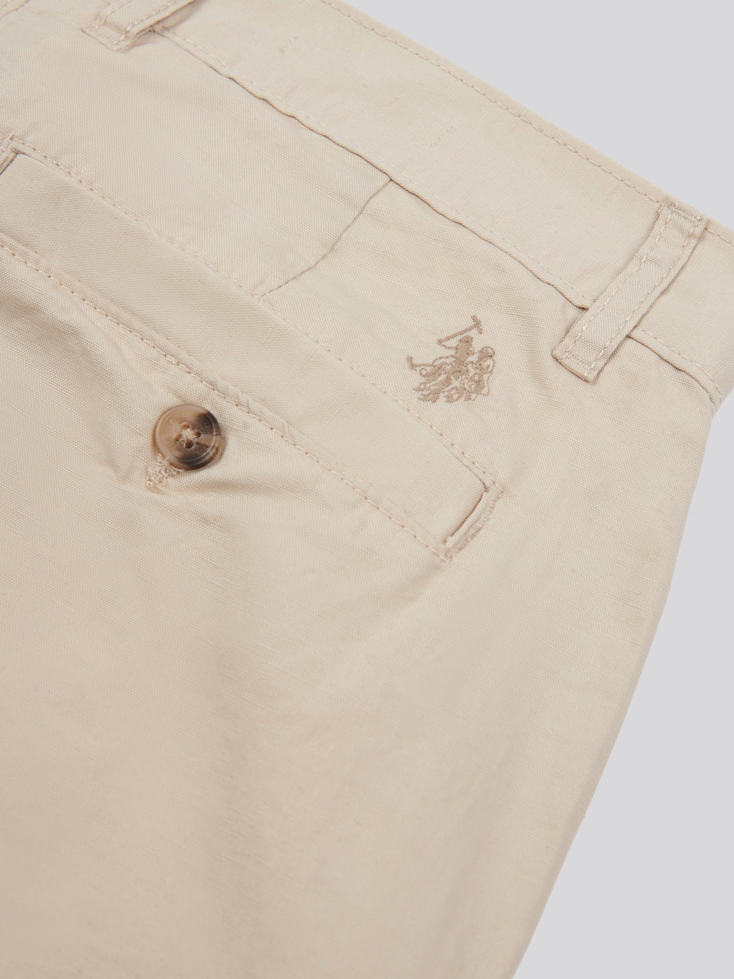 Mens Linen Blend Chino Shorts in French Oak