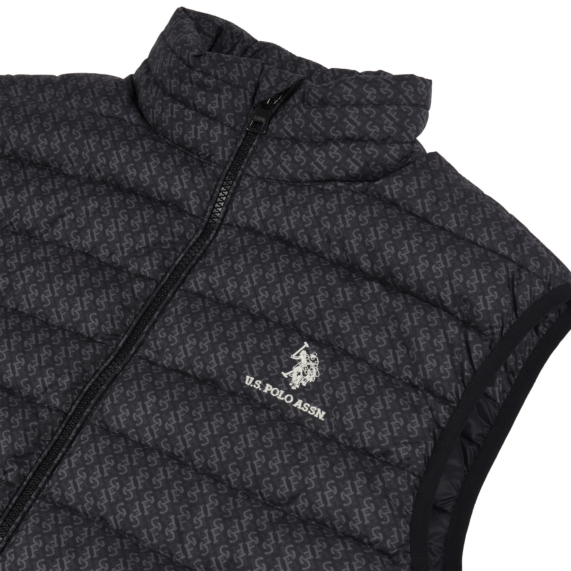 Mens Monogram Quilted Gilet in Black Bright White DHM