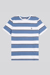 Mens Classic Fit Textured Wide Stripe T-Shirt in Bright White