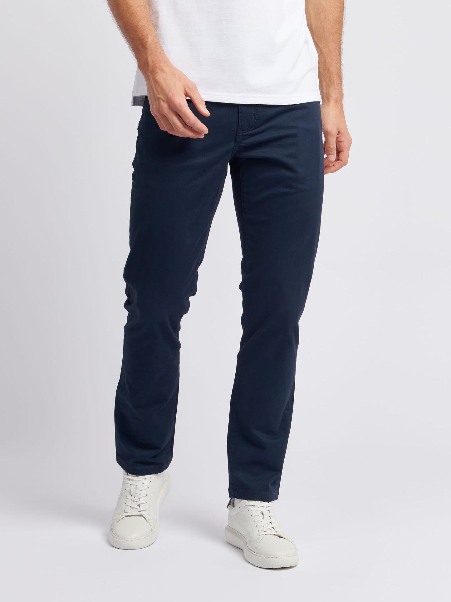 Mens Core 5 Pocket Trouser in Dark Sapphire Navy / Haute Red DHM