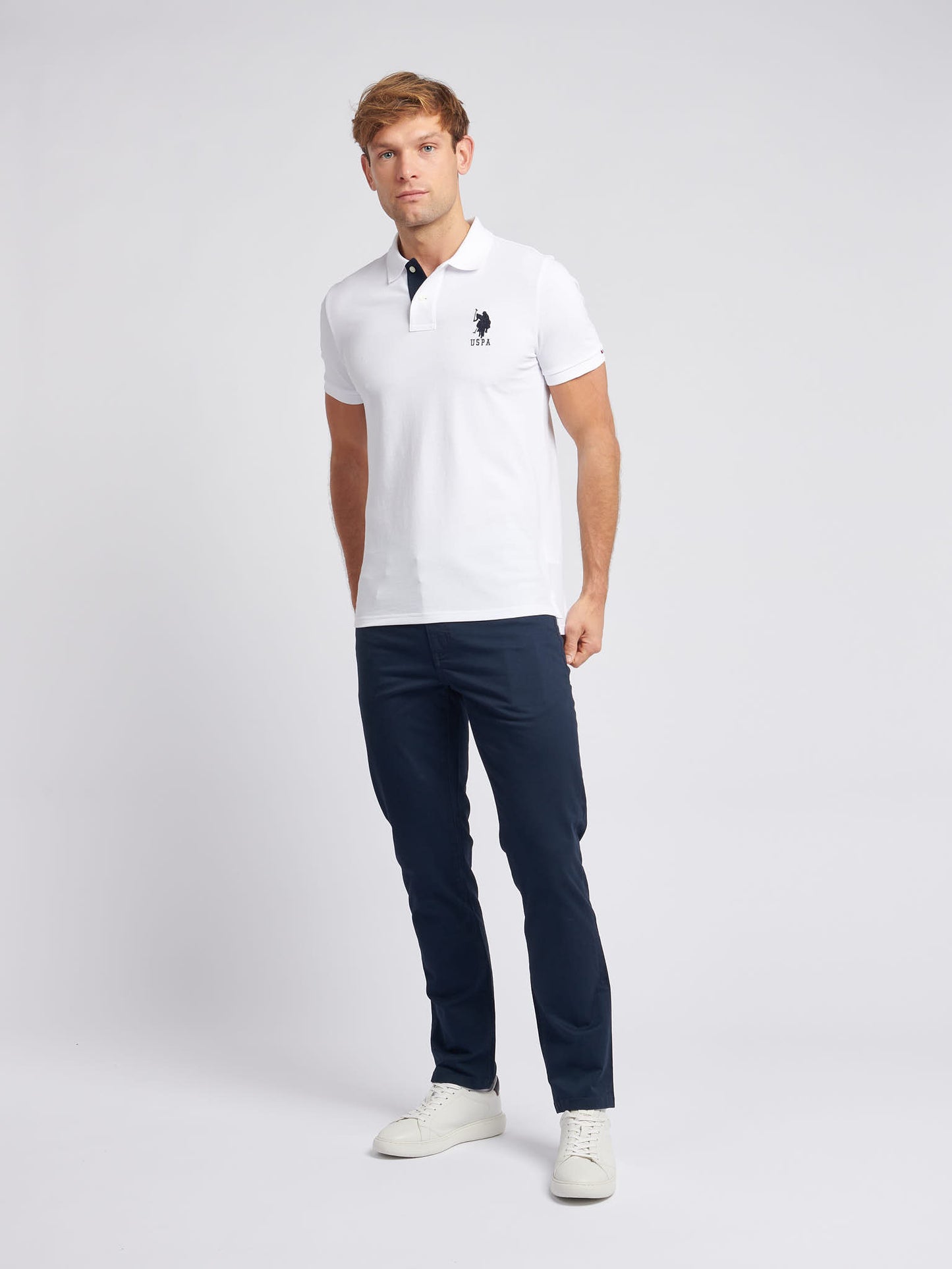 Mens Core 5 Pocket Trouser in Dark Sapphire Navy / Haute Red DHM