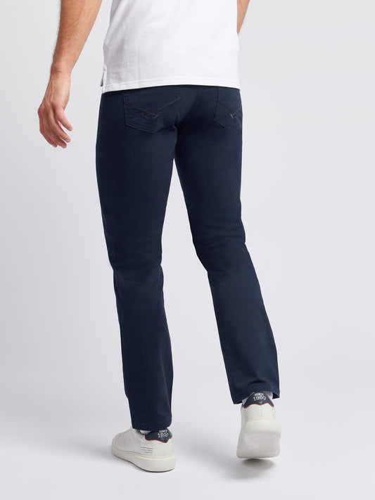 Mens Core 5 Pocket Trouser in Dark Sapphire Navy / Haute Red DHM