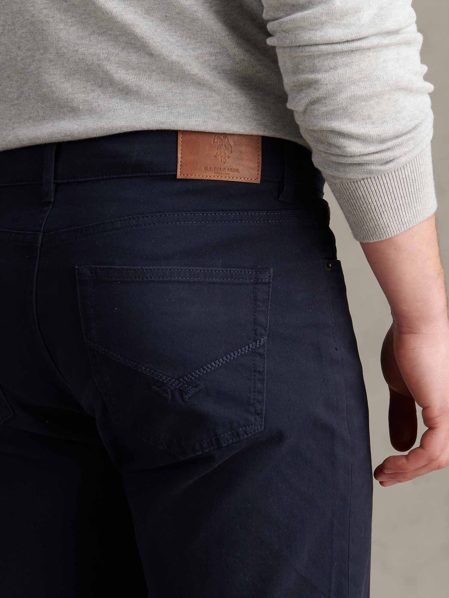 Mens Core 5 Pocket Trouser Dark Sapphire Navy / Haute Red DHM