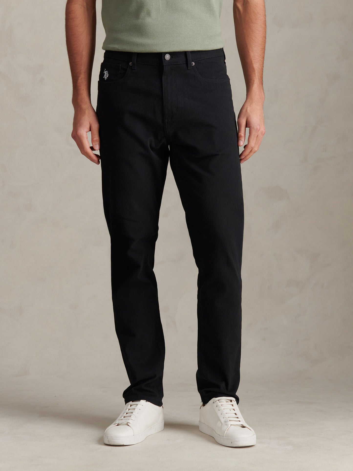 Mens Core 5 Pocket Trouser in Black Bright White DHM