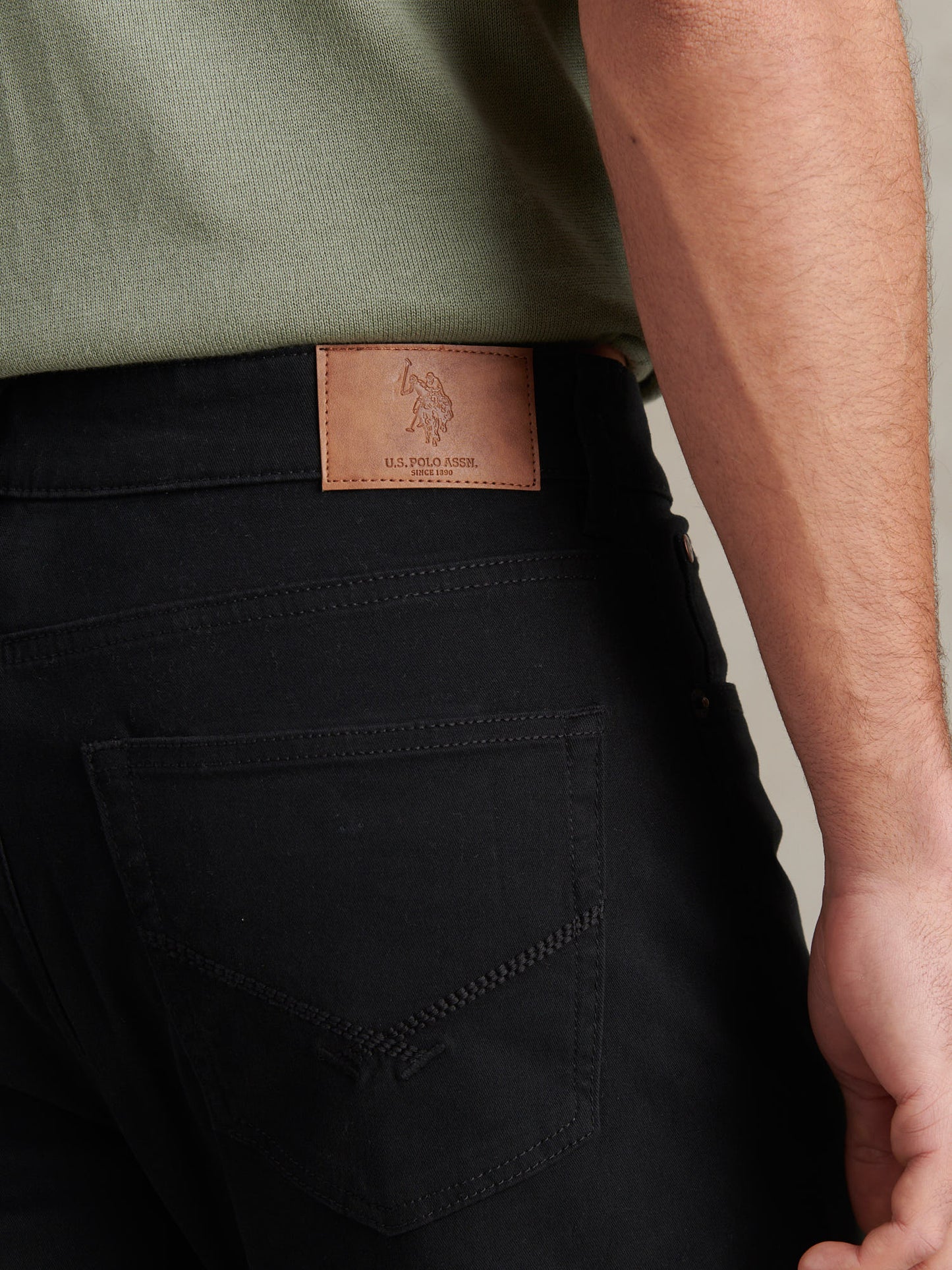 Mens Core 5 Pocket Trouser in Black Bright White DHM