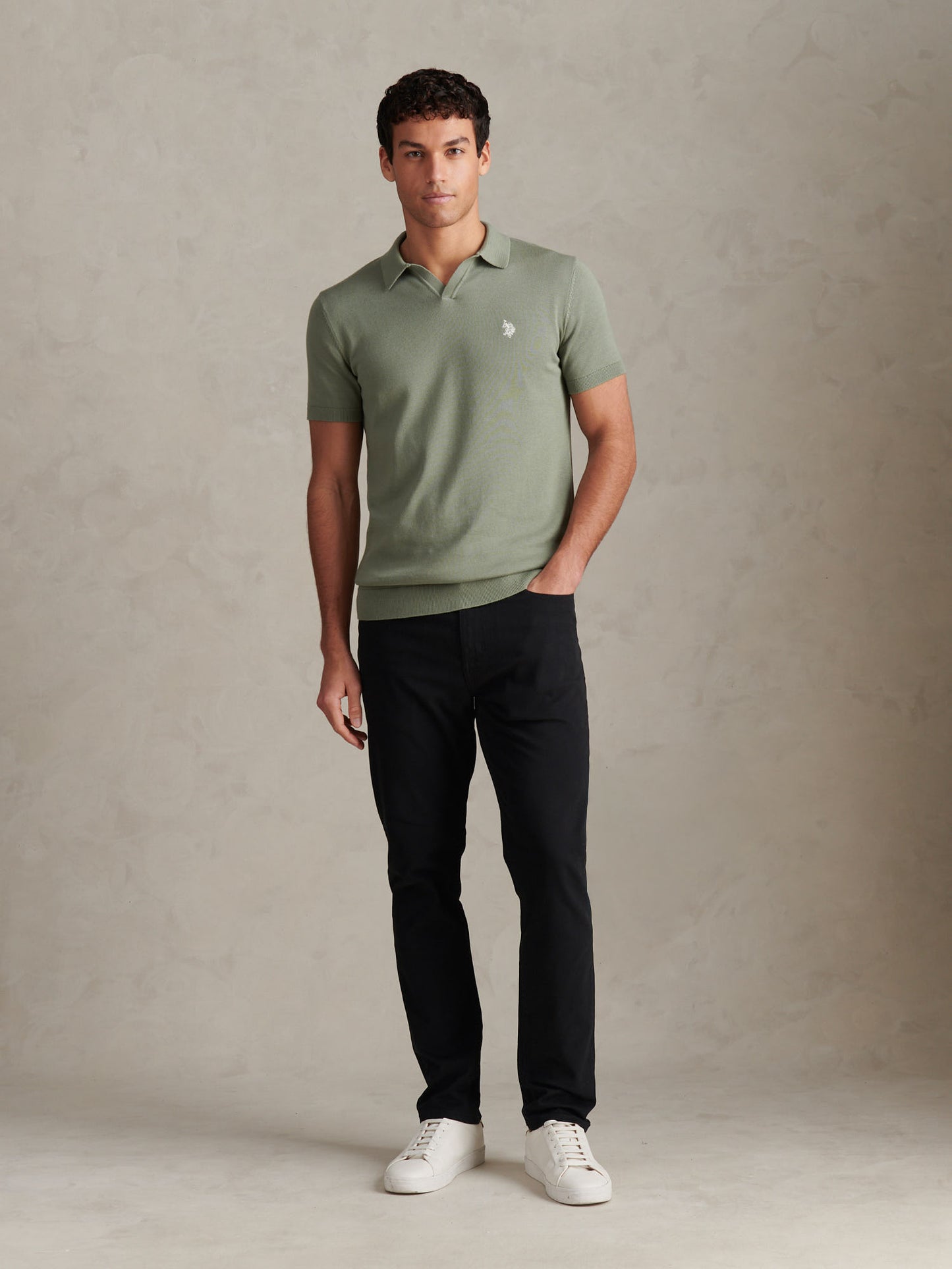 Mens Core 5 Pocket Trouser in Black Bright White DHM