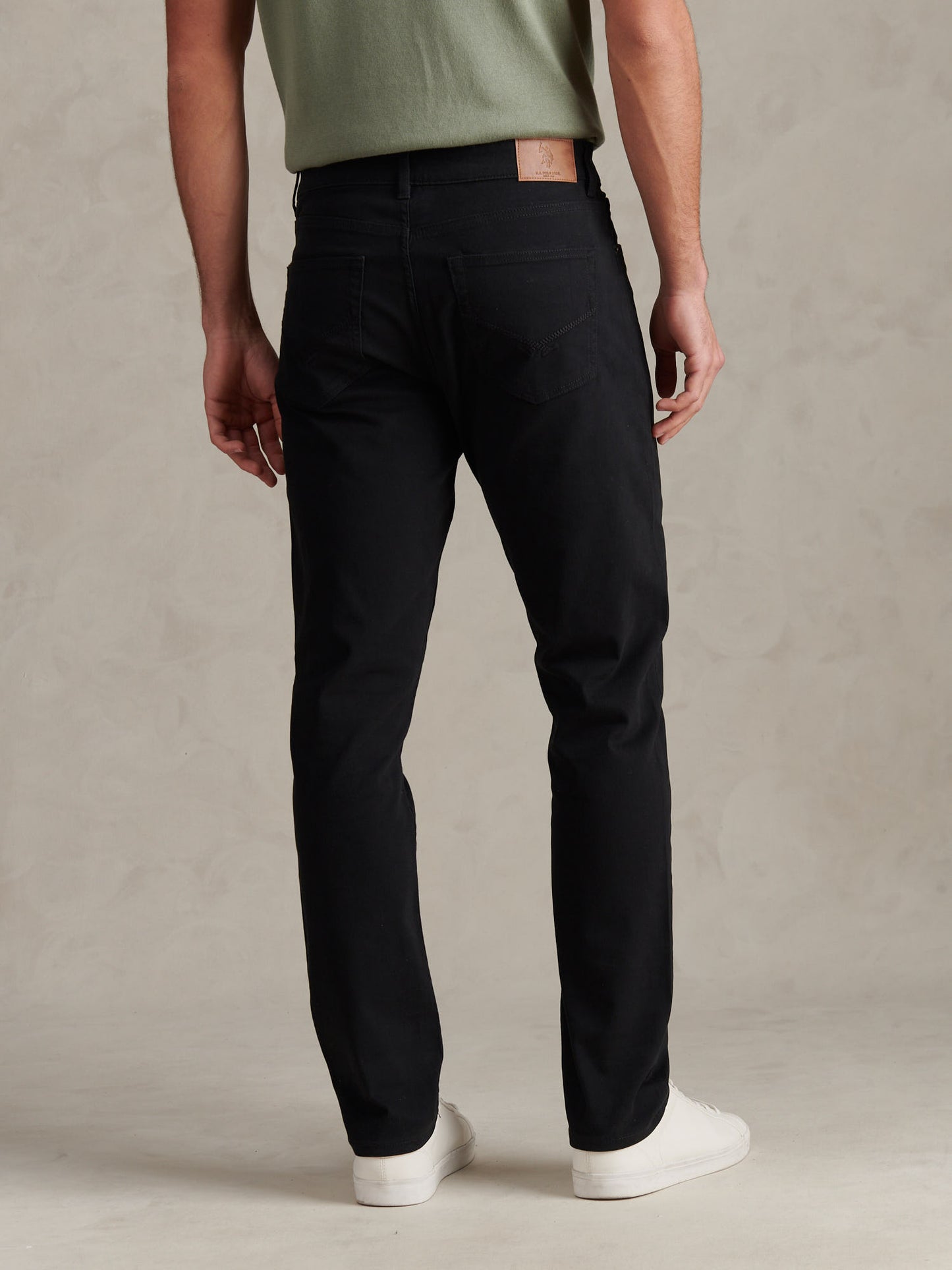 Mens Core 5 Pocket Trouser in Black Bright White DHM