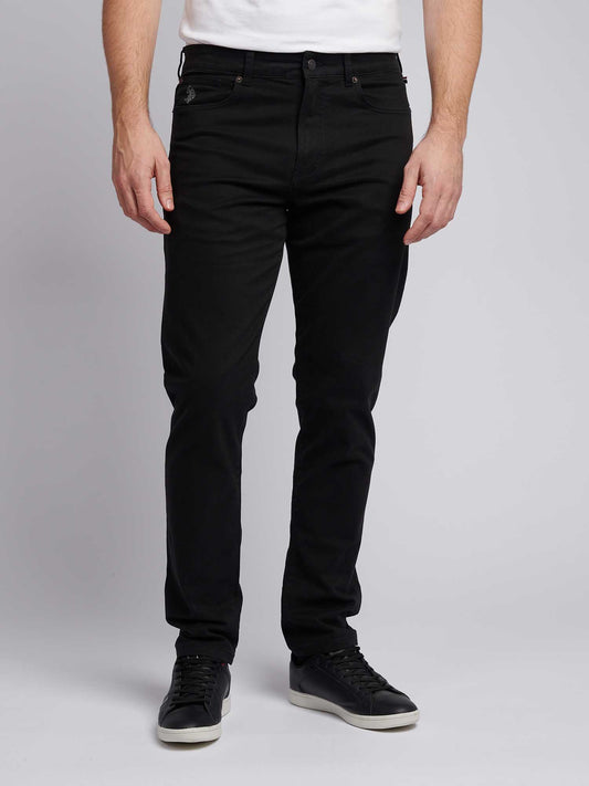 Mens Core 5 Pocket Trouser in Black Bright White DHM