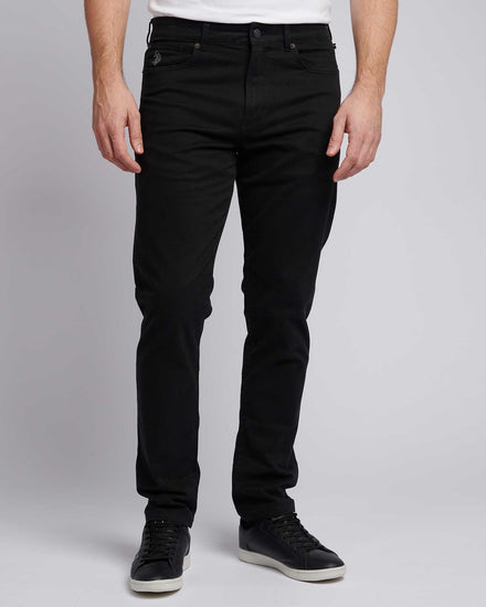 Mens Core 5 Pocket Trouser in Black Bright White DHM
