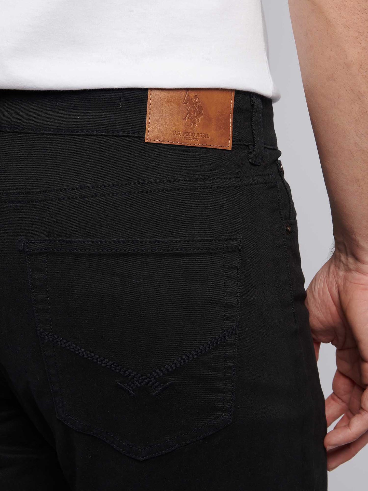 Mens Core 5 Pocket Trouser in Black Bright White DHM