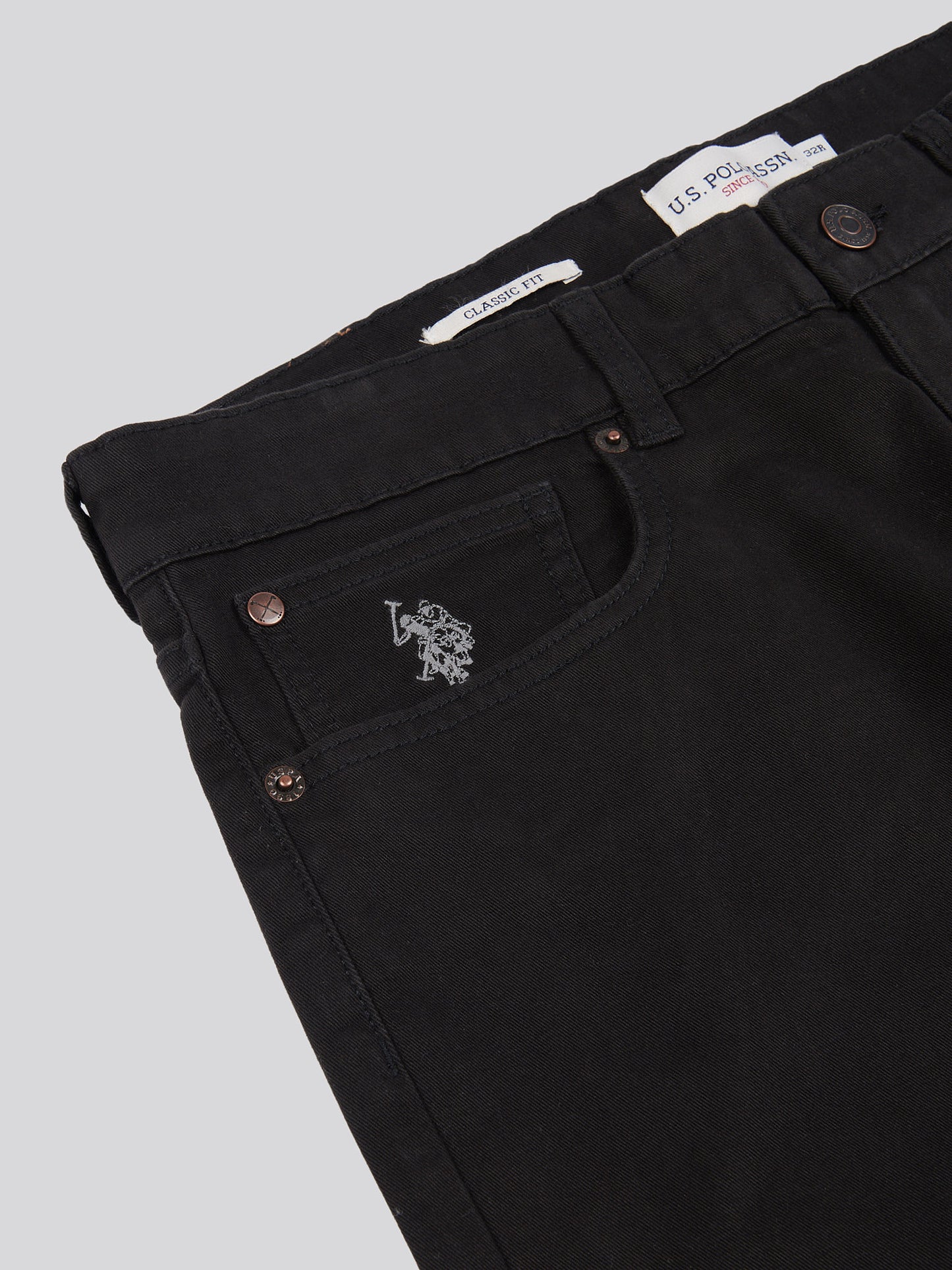 Mens Core 5 Pocket Trouser in Black Bright White DHM
