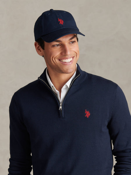 Mens Washed Casual Cap Dark Sapphire Navy / Haute Red DHM – U.S.