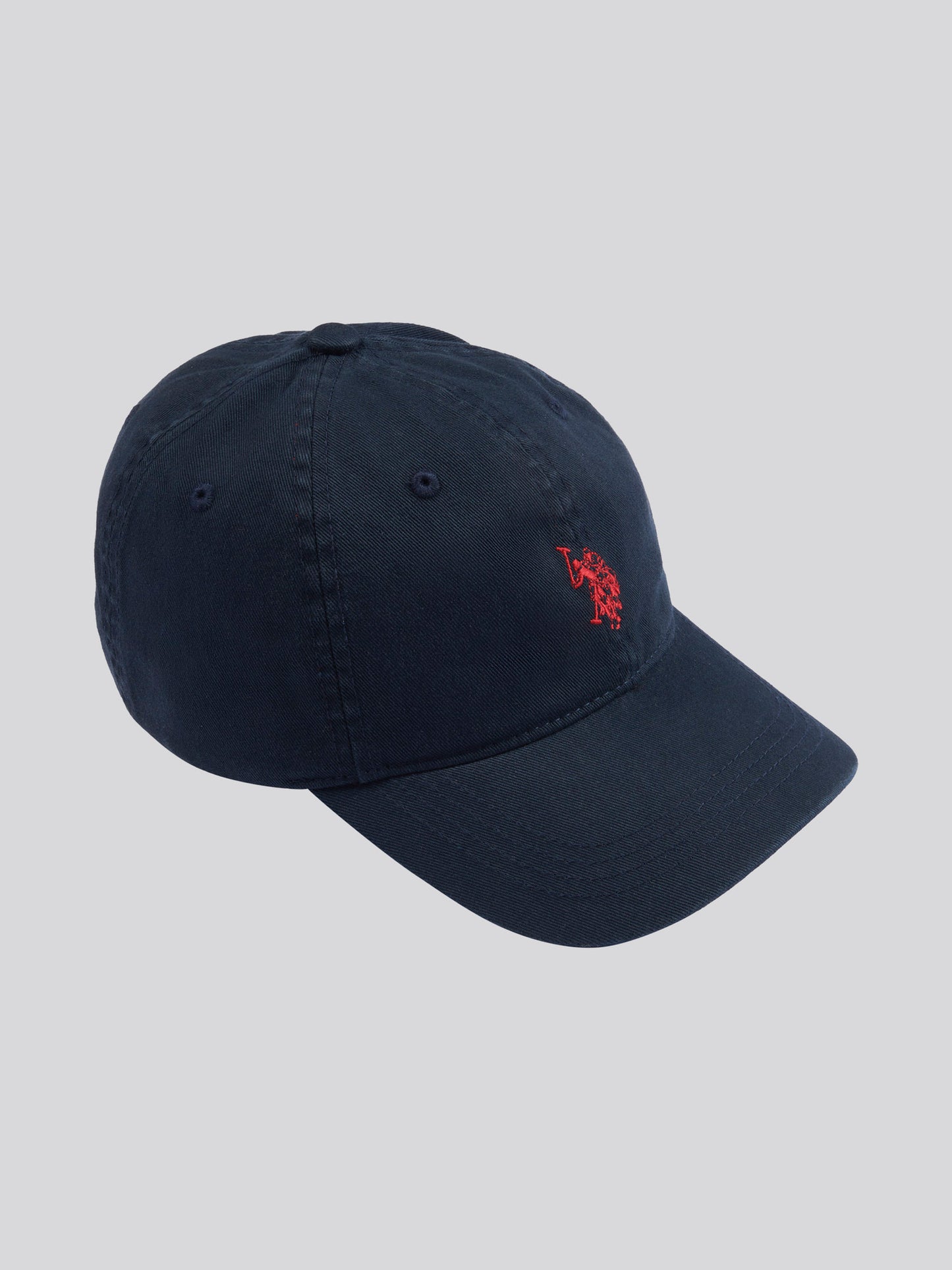Mens Washed Casual Cap in Dark Sapphire Navy / Haute Red DHM