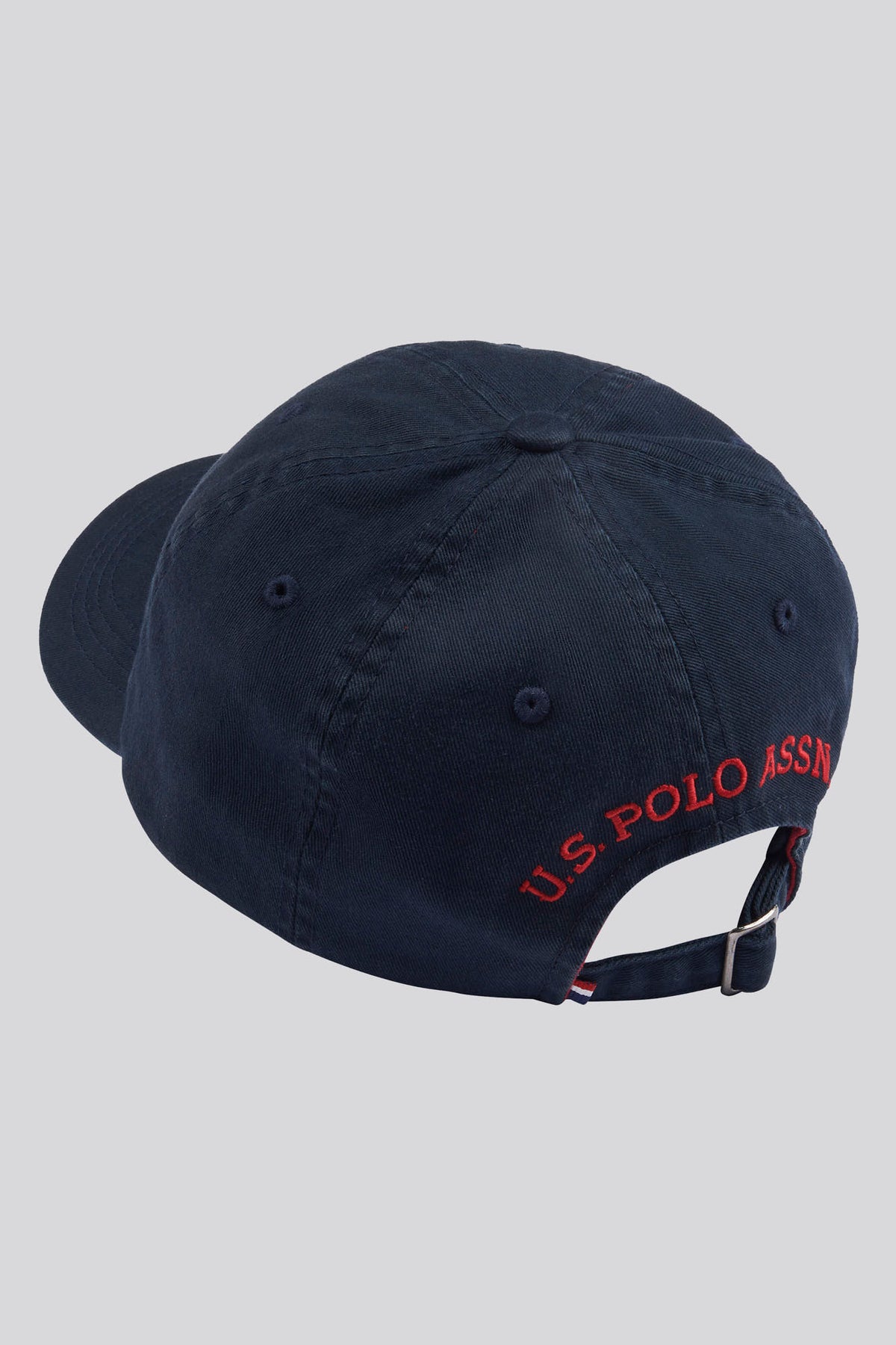 Mens Washed Casual Cap in Dark Sapphire Navy / Haute Red DHM