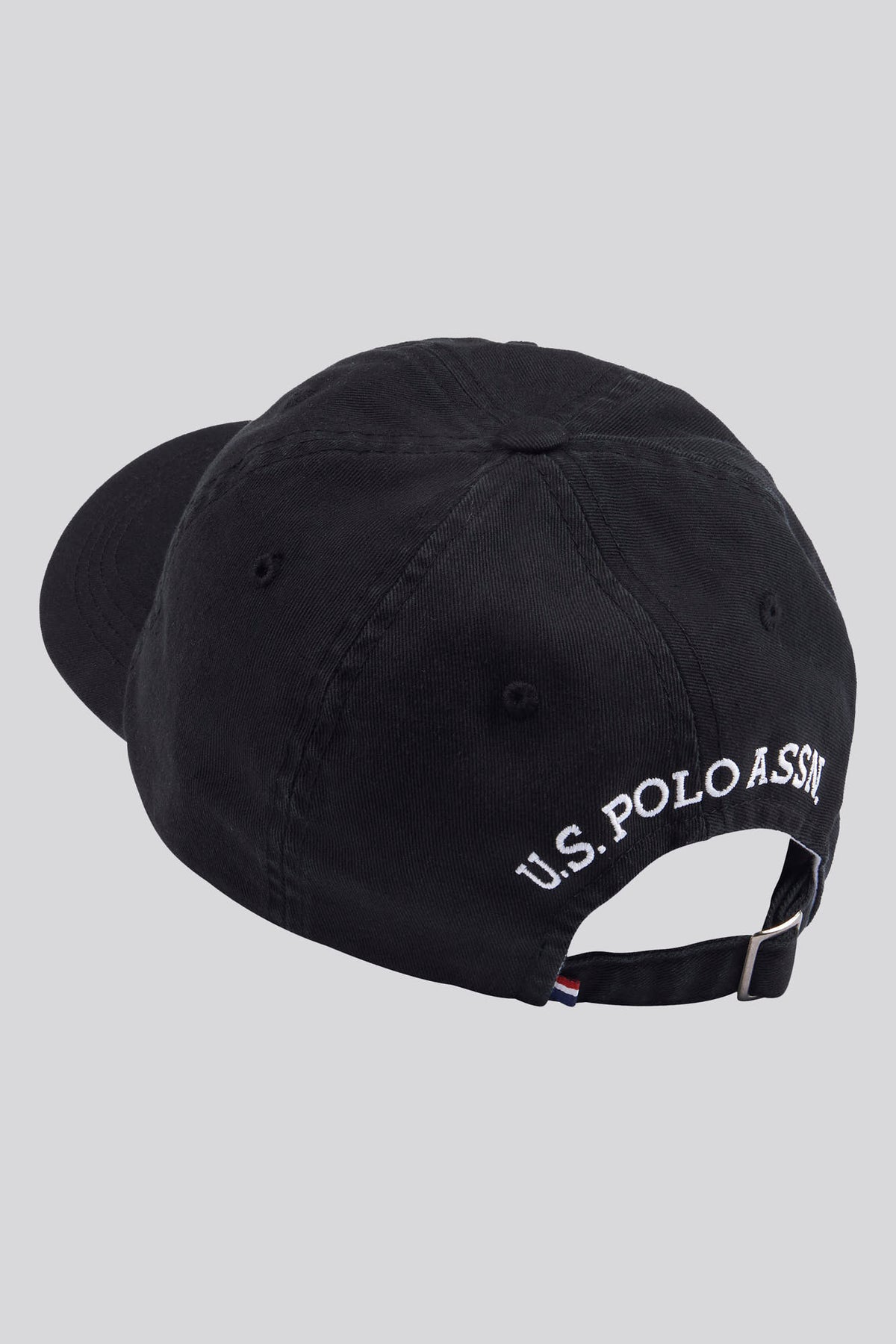 Mens Washed Casual Cap in Black Bright White DHM