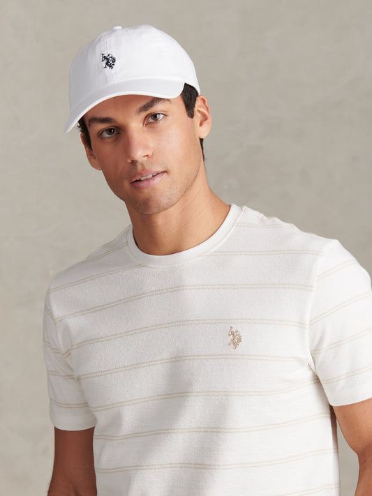 Mens Washed Casual Cap White / Dark Sapphire Navy DHM