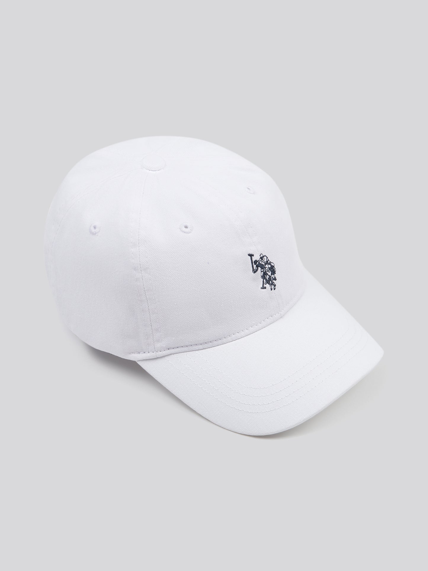 Mens Washed Casual Cap White / Dark Sapphire Navy DHM