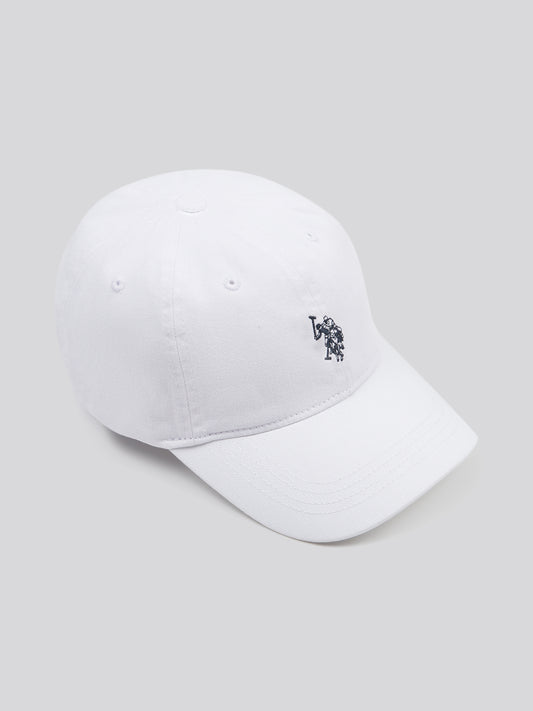 Mens Washed Casual Cap White / Dark Sapphire Navy DHM