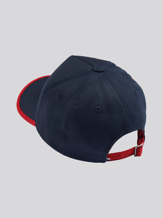 Mens Player 3 Baseball Cap in Dark Sapphire Navy / Haute Red DHM