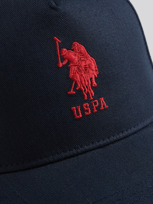 Mens Player 3 Baseball Cap in Dark Sapphire Navy / Haute Red DHM