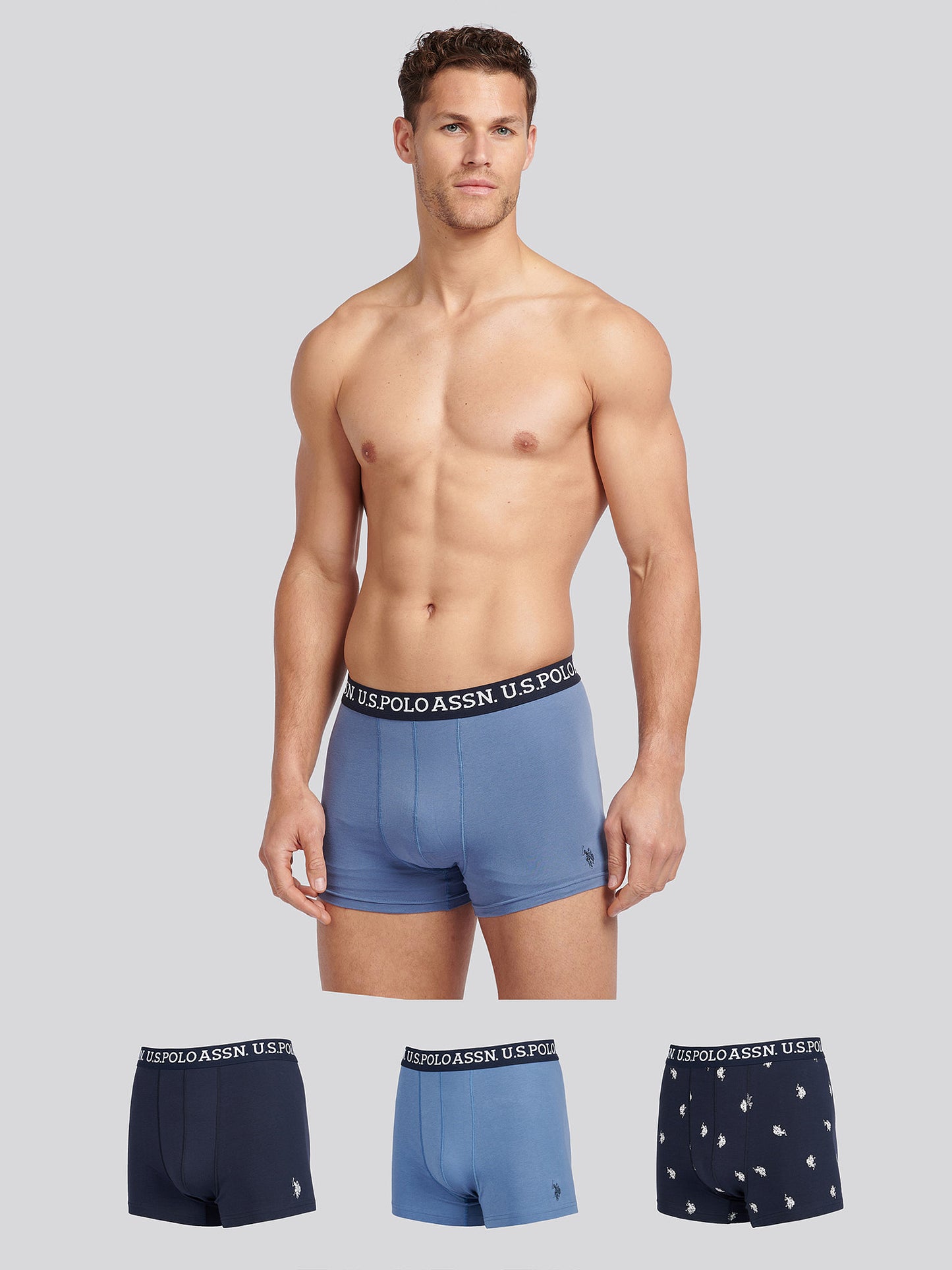 Mens 3 Pack USPA Trunk in Dark Sapphire Navy