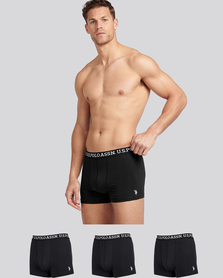Mens 3 Pack Boxer Shorts in Black