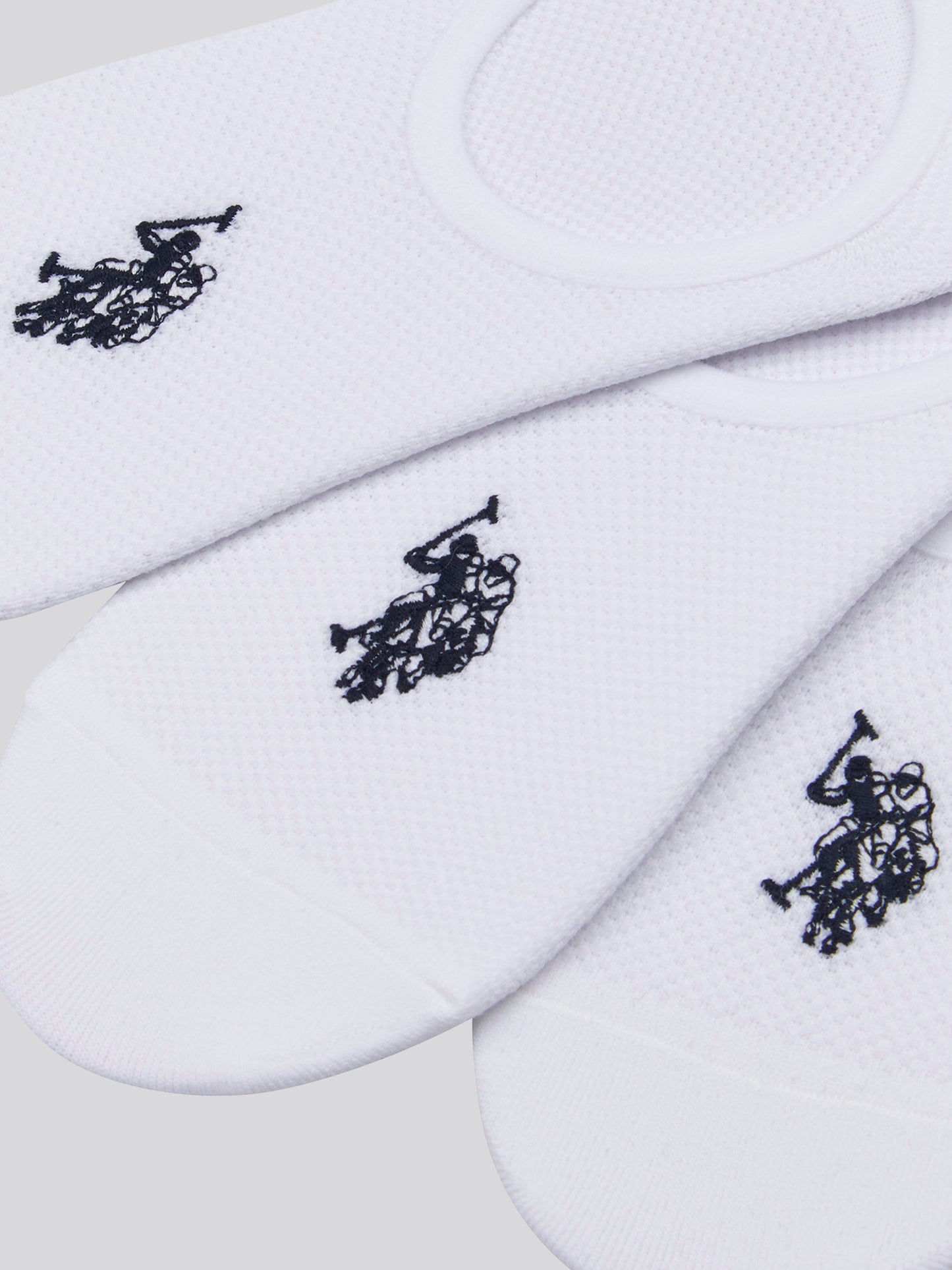 Mens 5 Pack Invisible Trainer Socks in Bright White