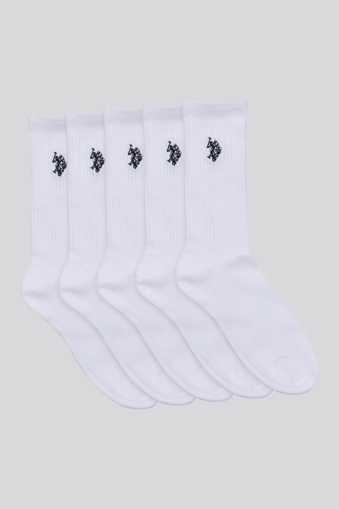Mens Five Pack Classic Sports Socks in Bright White