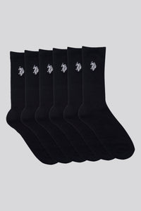 Mens Five Pack Classic Sports Socks in Black