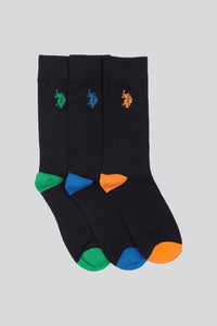 Mens Three Pack Smart Socks in Black