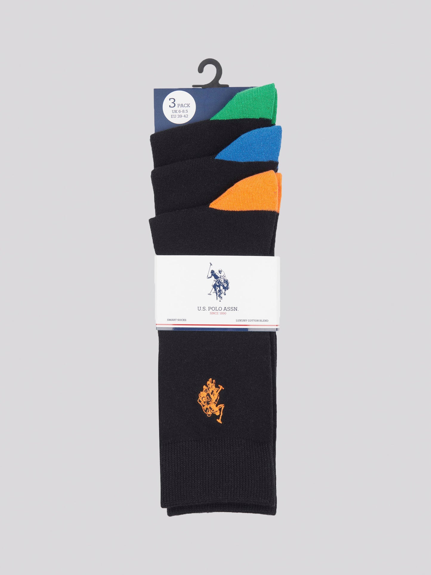 Mens Three Pack Smart Socks in Black