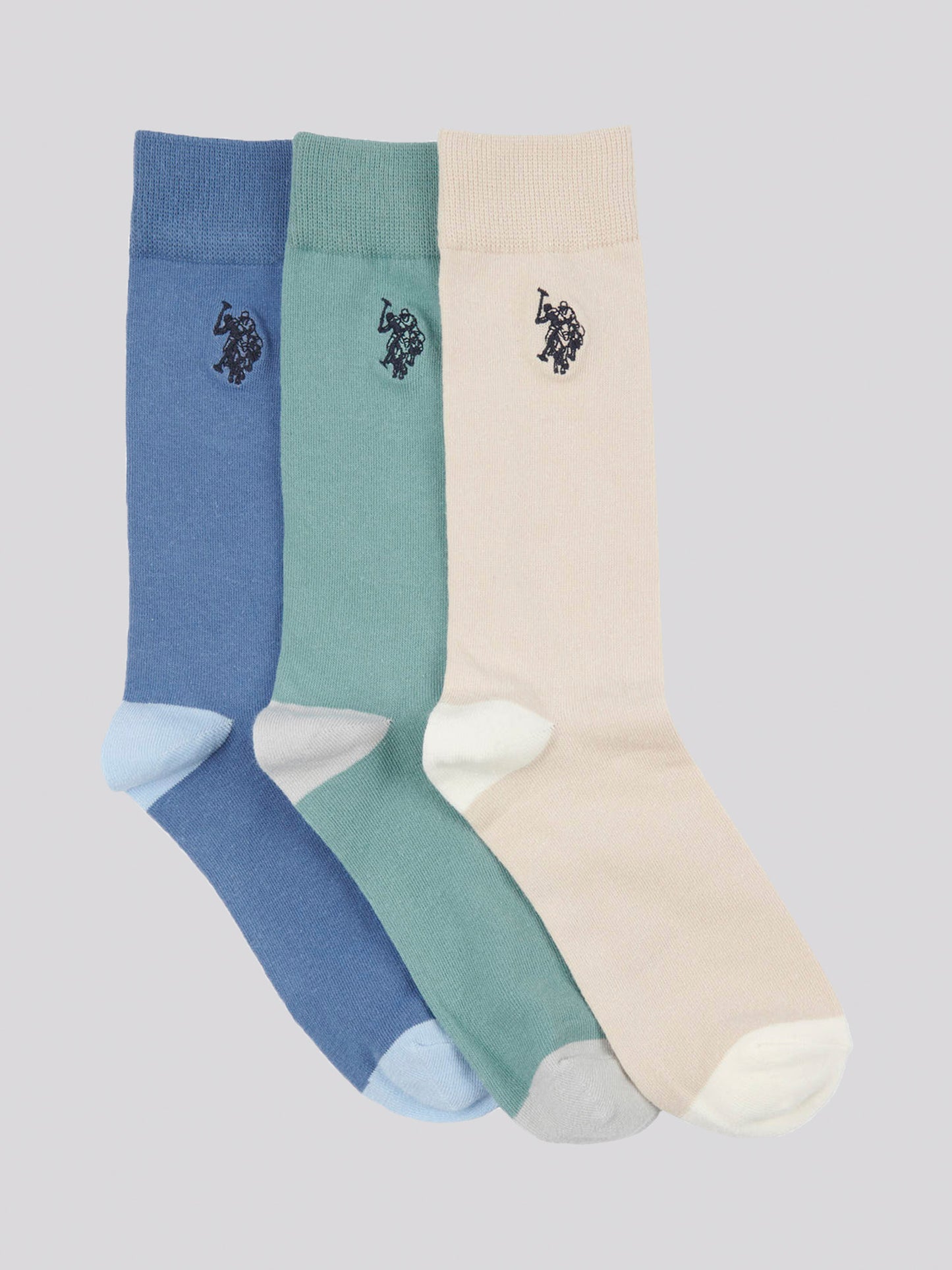 Mens Three Pack Smart Socks in French Oak