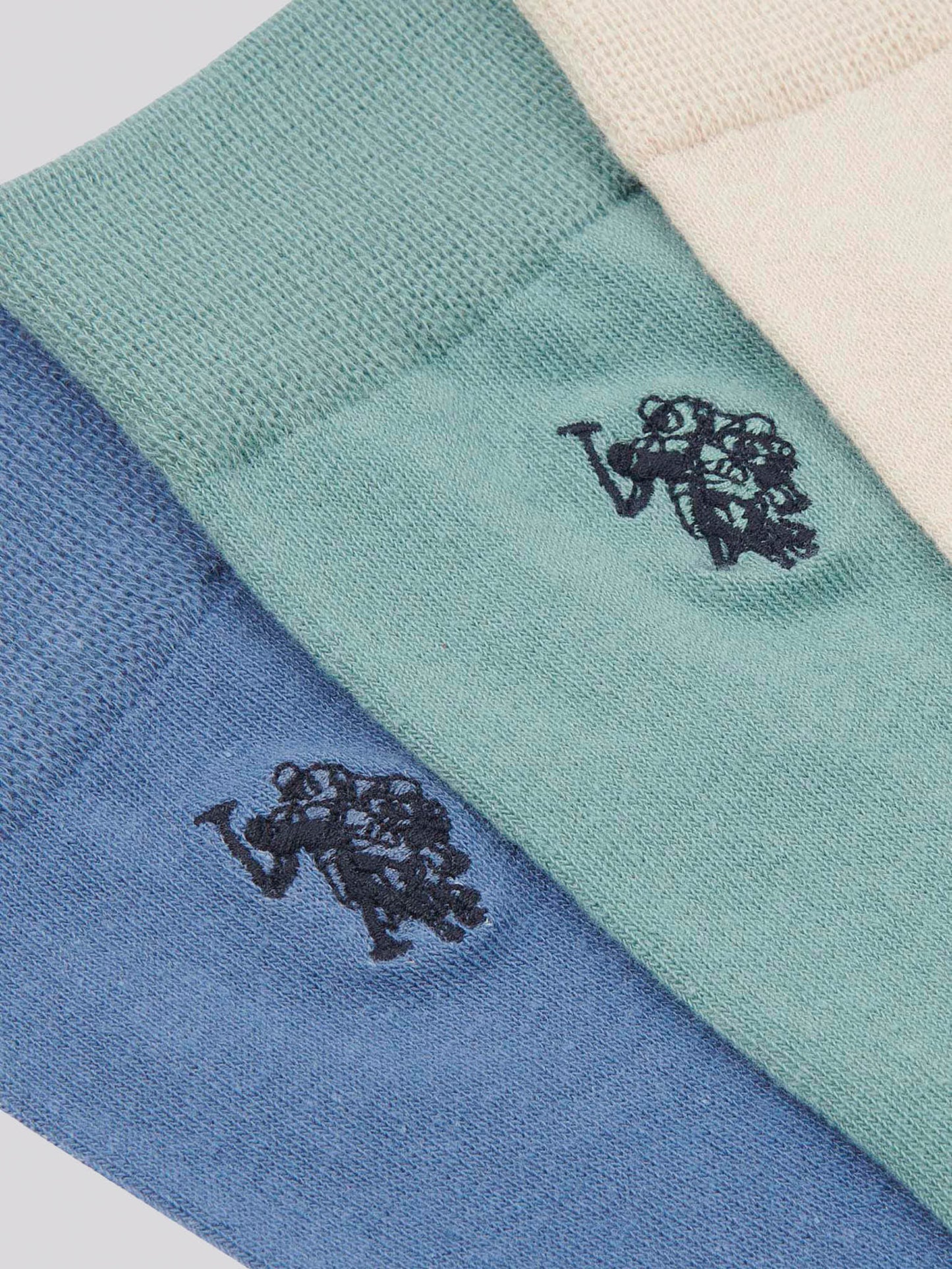 Mens Three Pack Smart Socks in French Oak