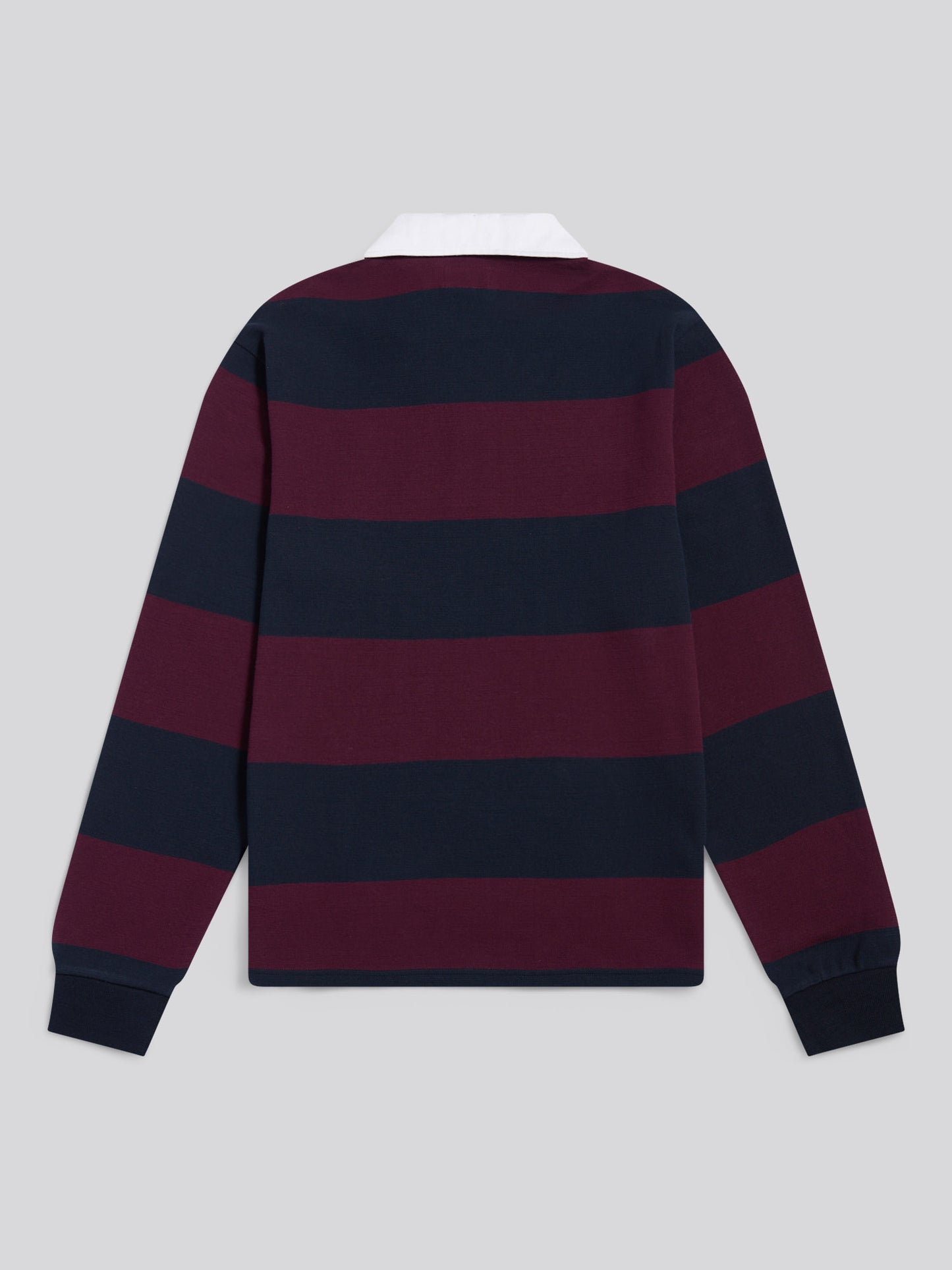 Mens Textured Stripe Rugby in Grape Wine