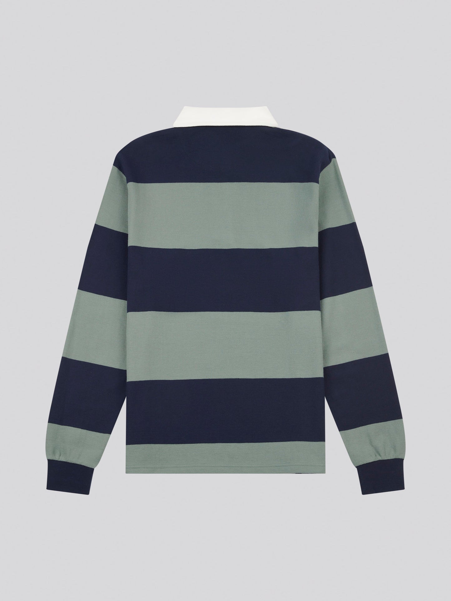 Mens Textured Stripe Rugby in Dark Sapphire Navy