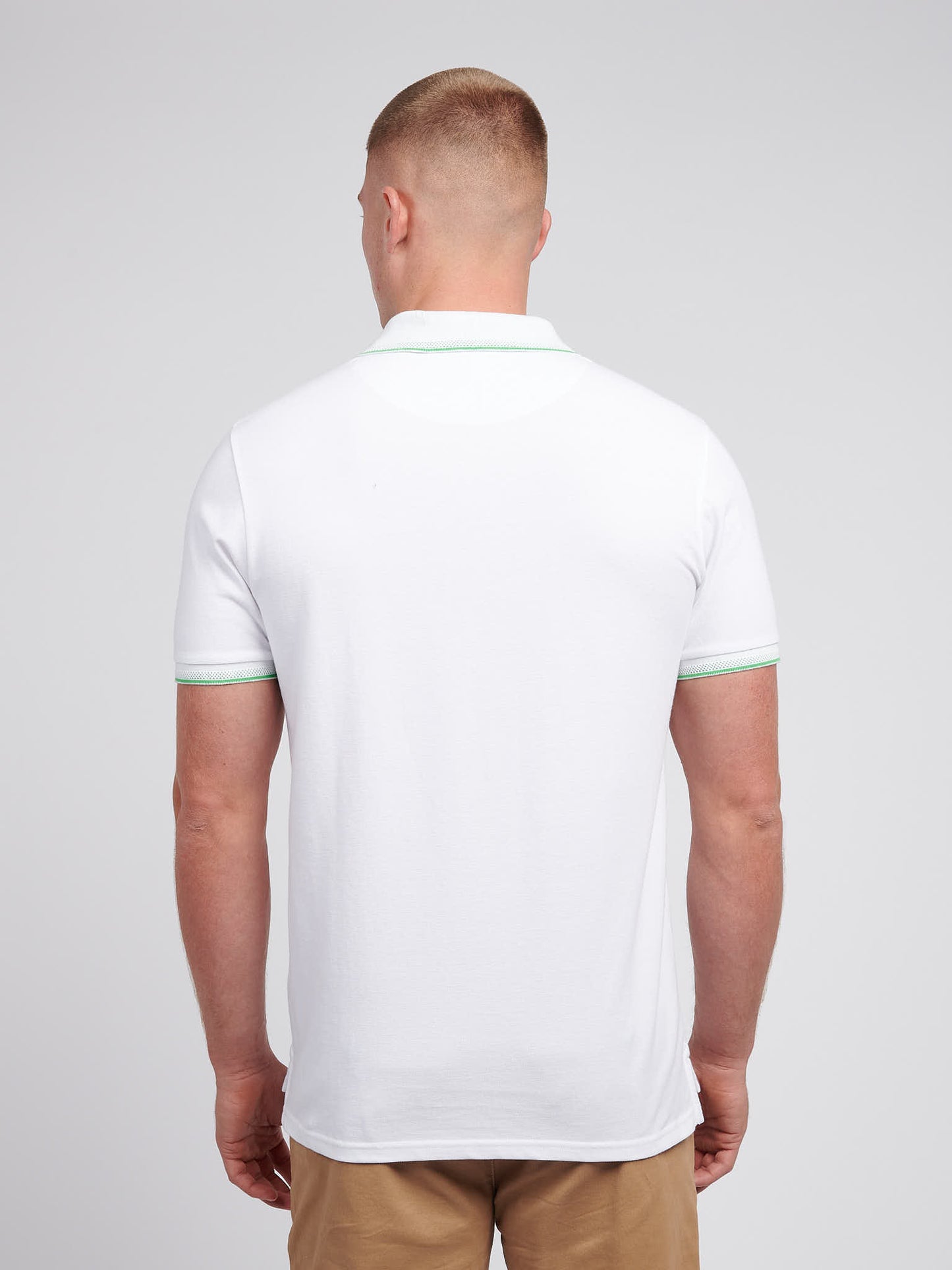 Mens Life Double Horsemen Polo Shirt in Bright White